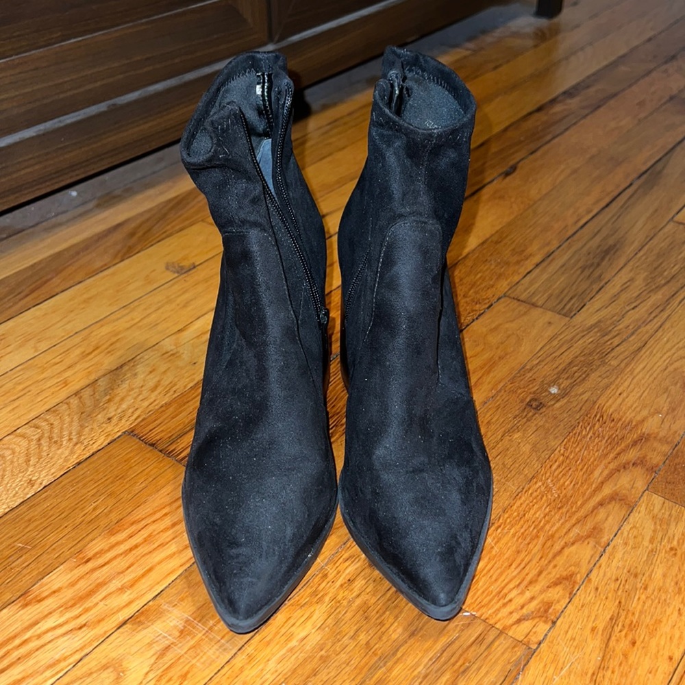 Steve Madden Block Heel Pointed Toe Suede Bootie - image 1